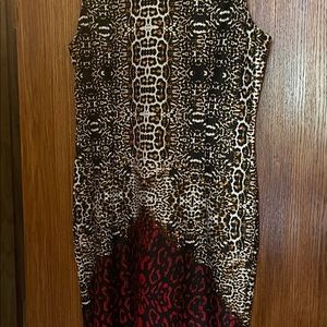 Animal print dress with a pop of color.